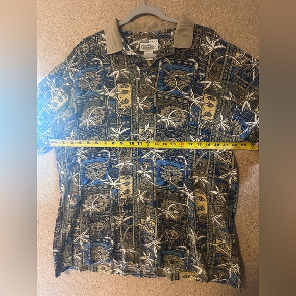 Vintage Patterned Polo Shirt Natural Issue 100% Cotton Size Large - Picture 4 of 7